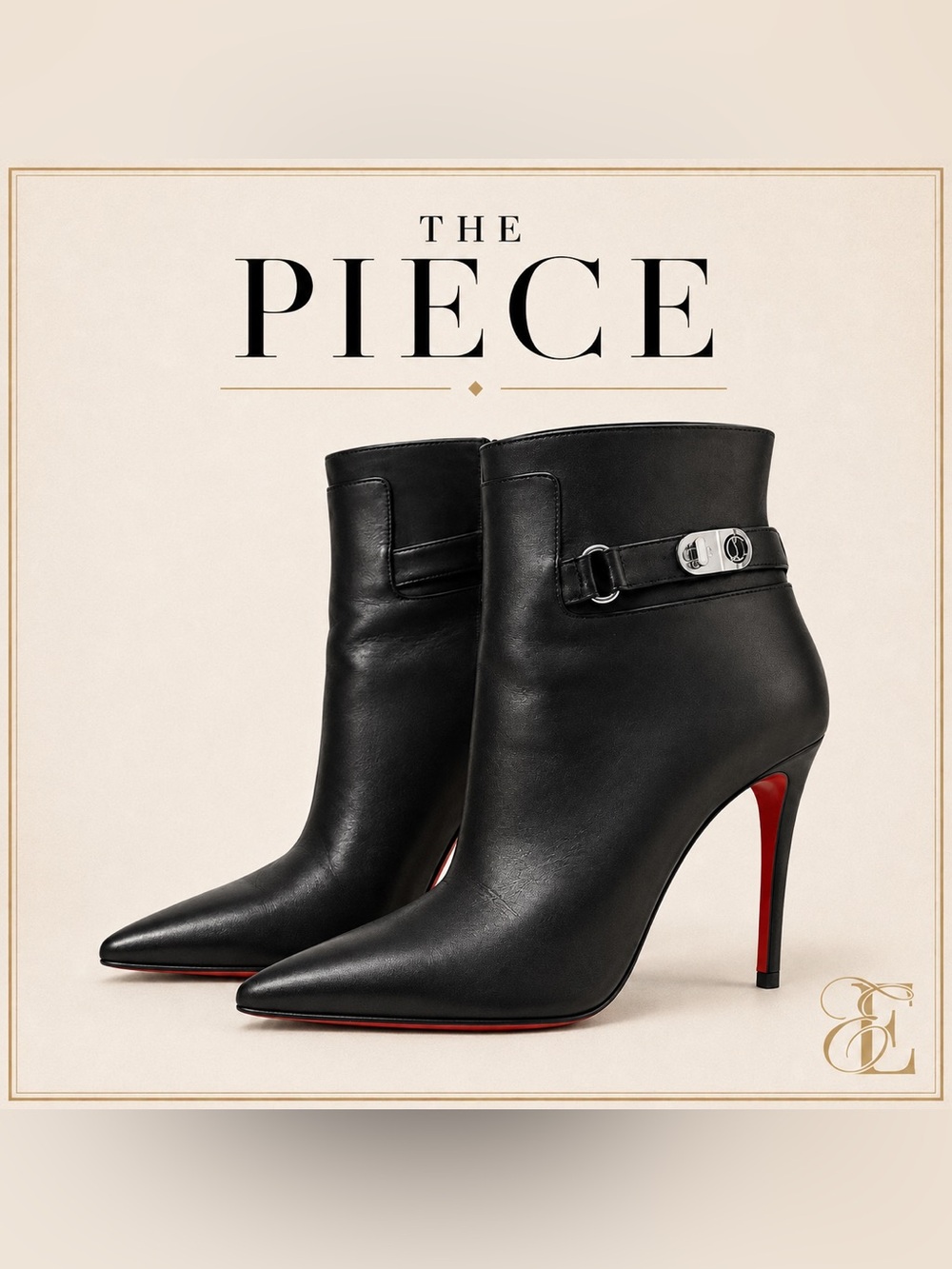 Christian Louboutin Lock So Kate Booty 100 Black Leather 37.5